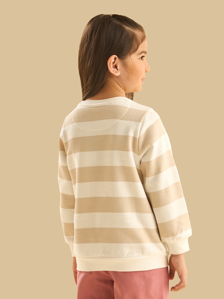 Stitch Graphic Print Striped Sweatshirt