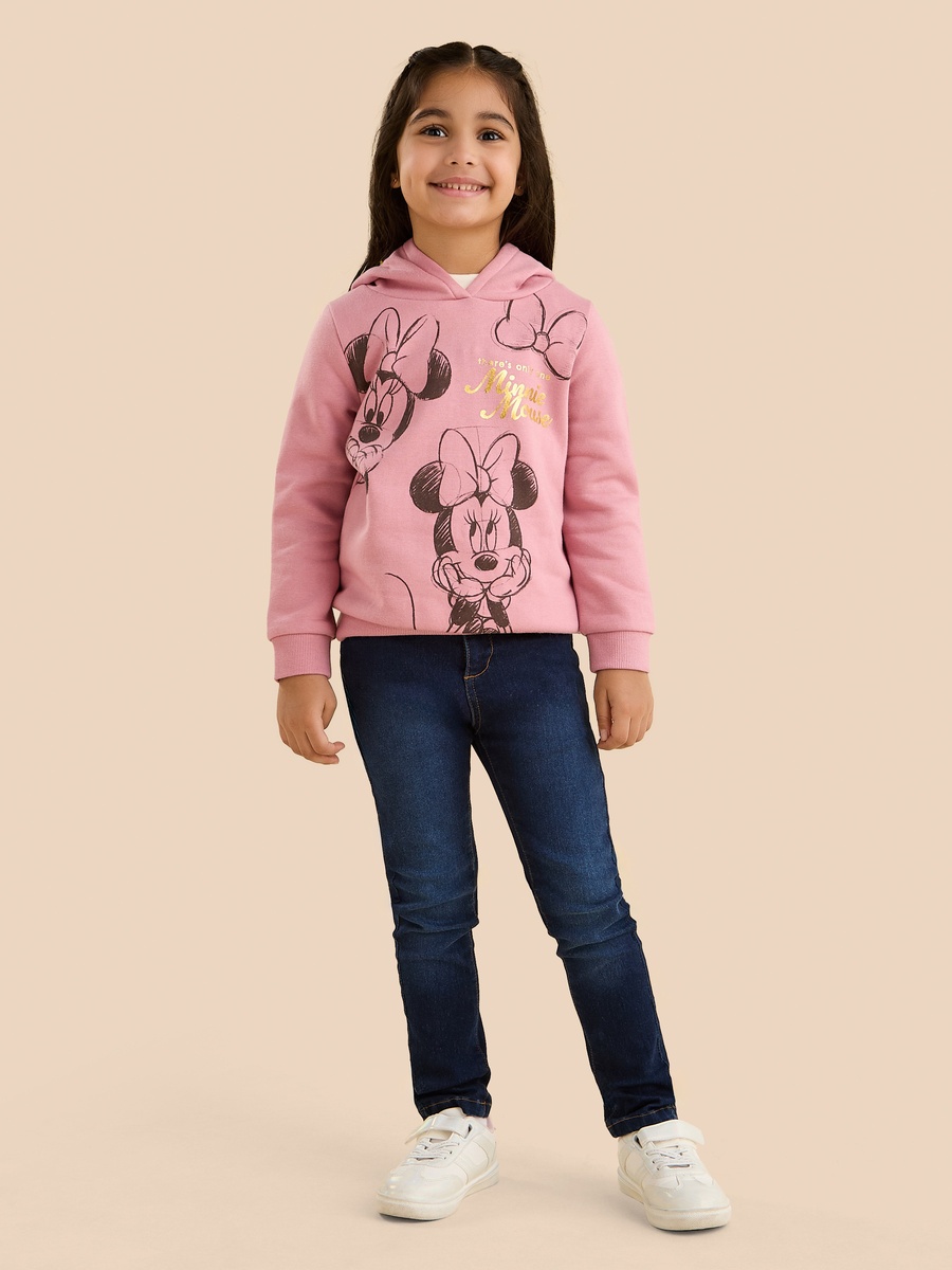Minnie Mouse Print Hooded Sweatshirt