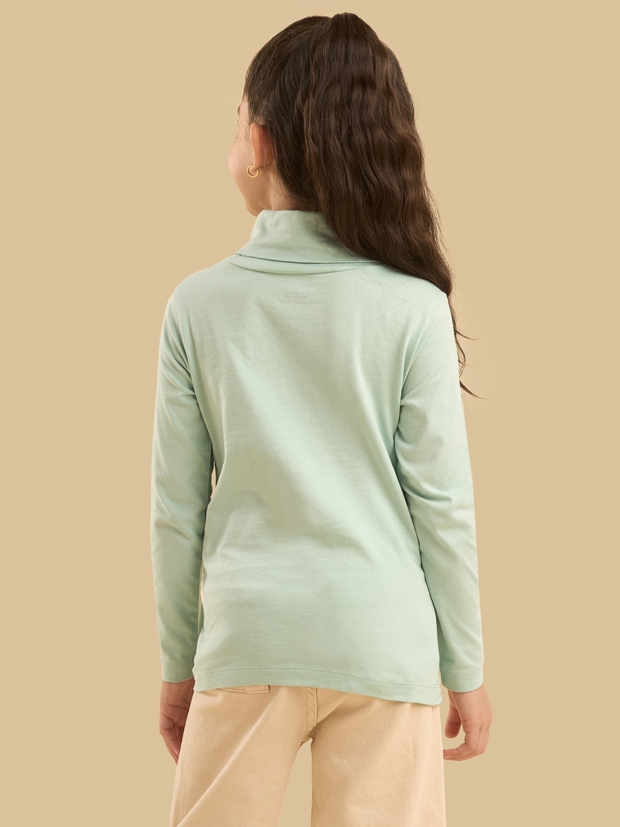 Butterfly Print Turtleneck T-Shirt