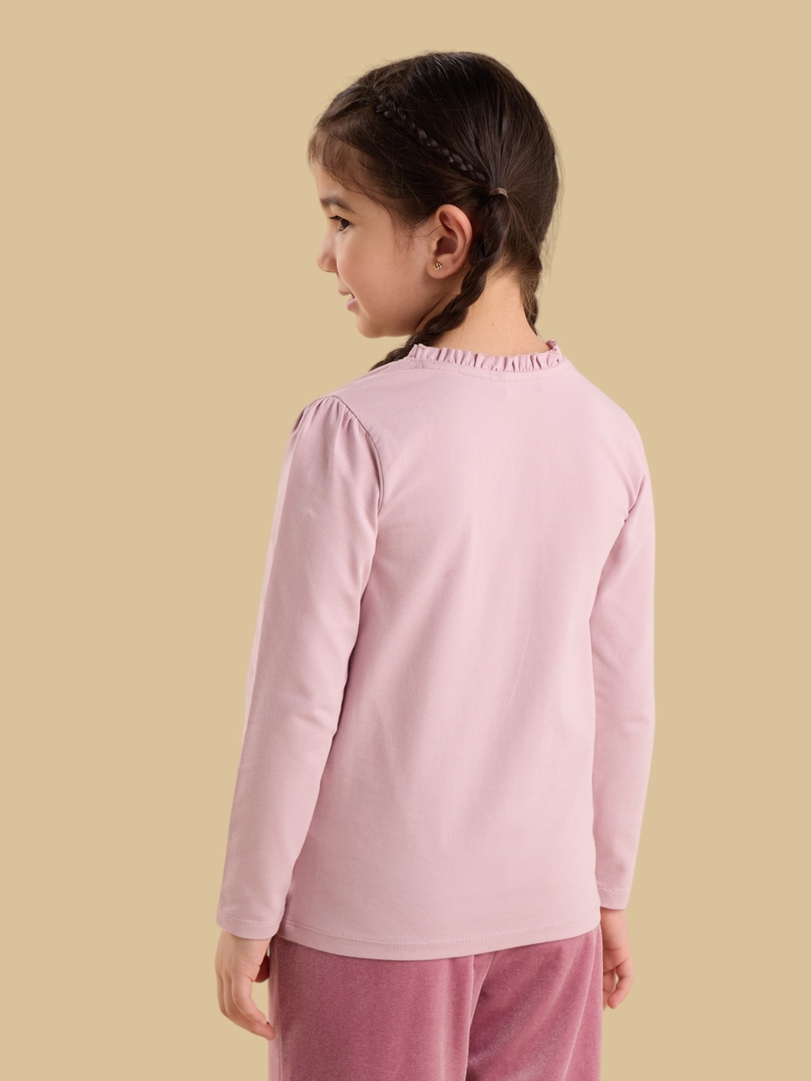 Graphic Print T-Shirt with Pie Crust Neck