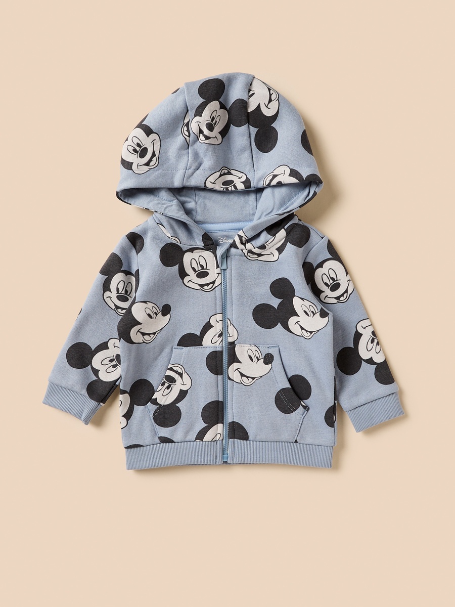 Mickey Mouse Print T-Shirt with Sweatshirt and Joggers