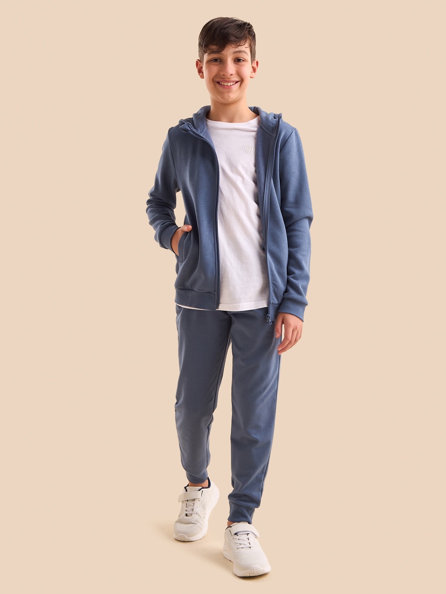 Plain Zip Through Hoodie