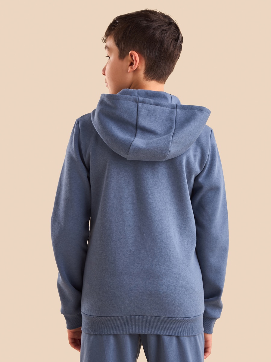 Plain Zip Through Hoodie