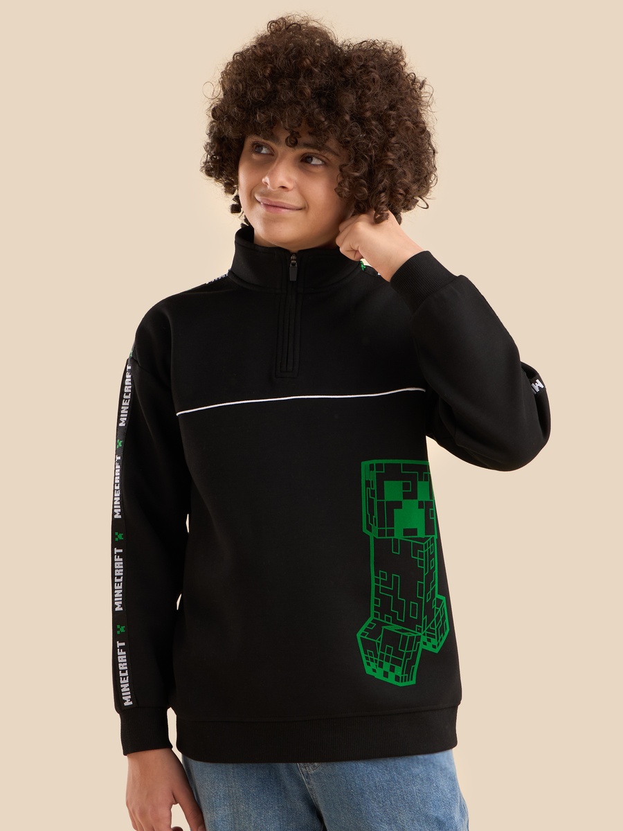 Minecraft Print High Neck Sweatshirt