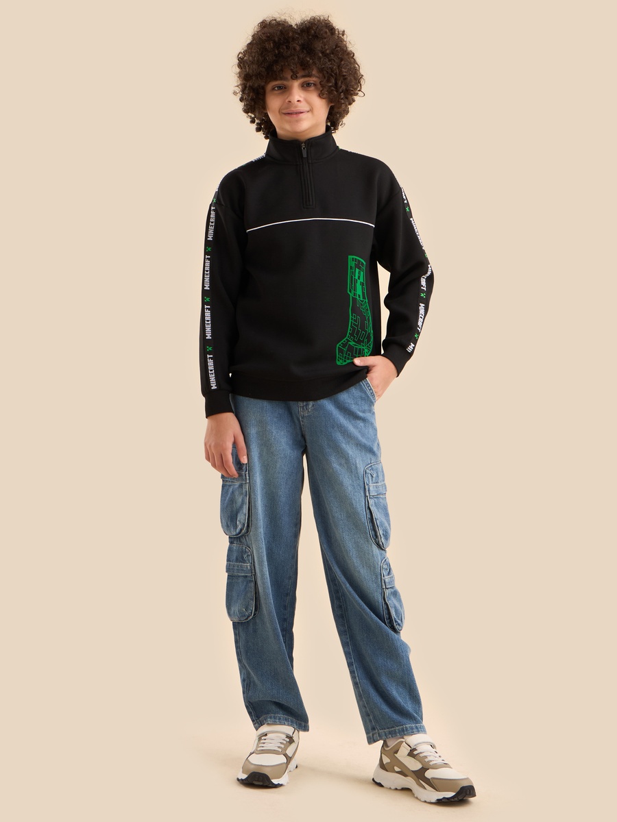 Minecraft Print High Neck Sweatshirt