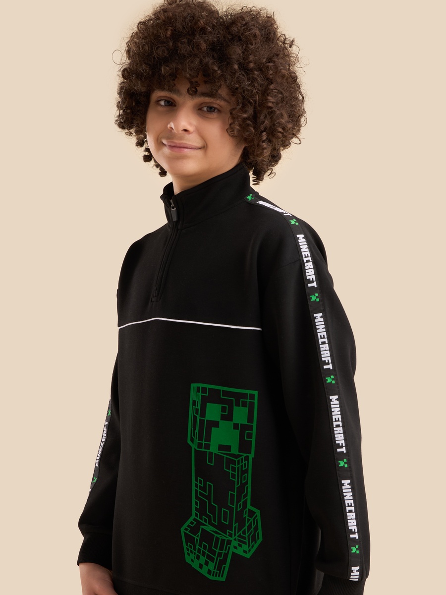 Minecraft Print High Neck Sweatshirt