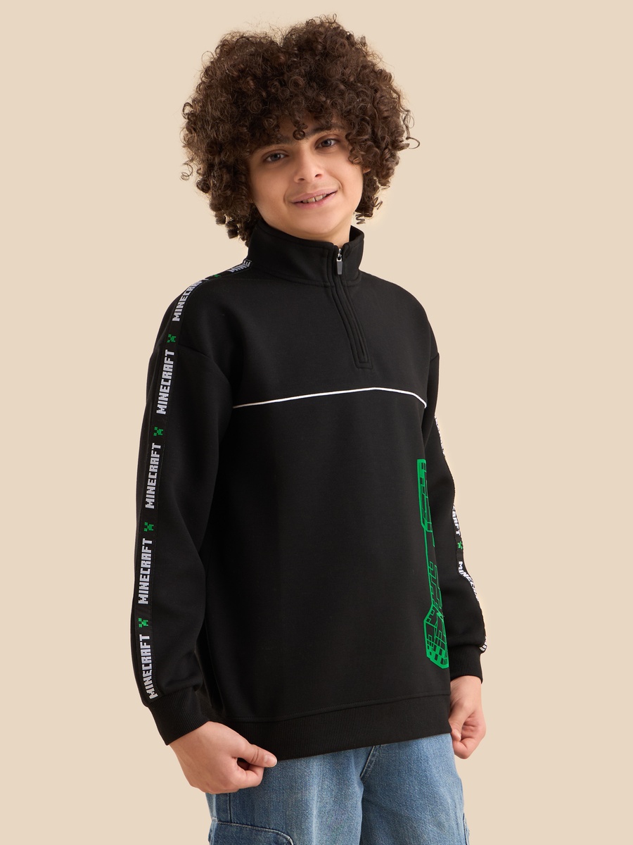Minecraft Print High Neck Sweatshirt