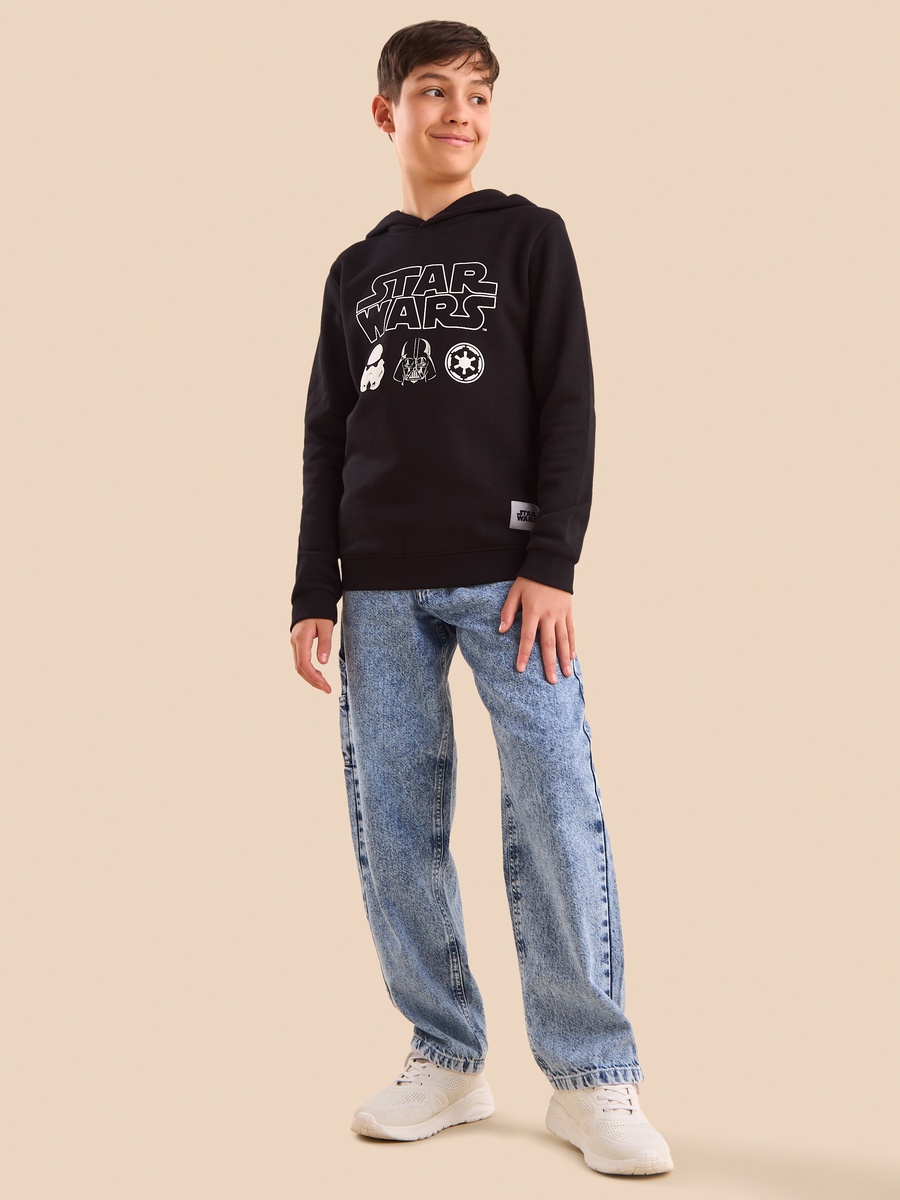 Star Wars Print Cotton Hooded Sweatshirt