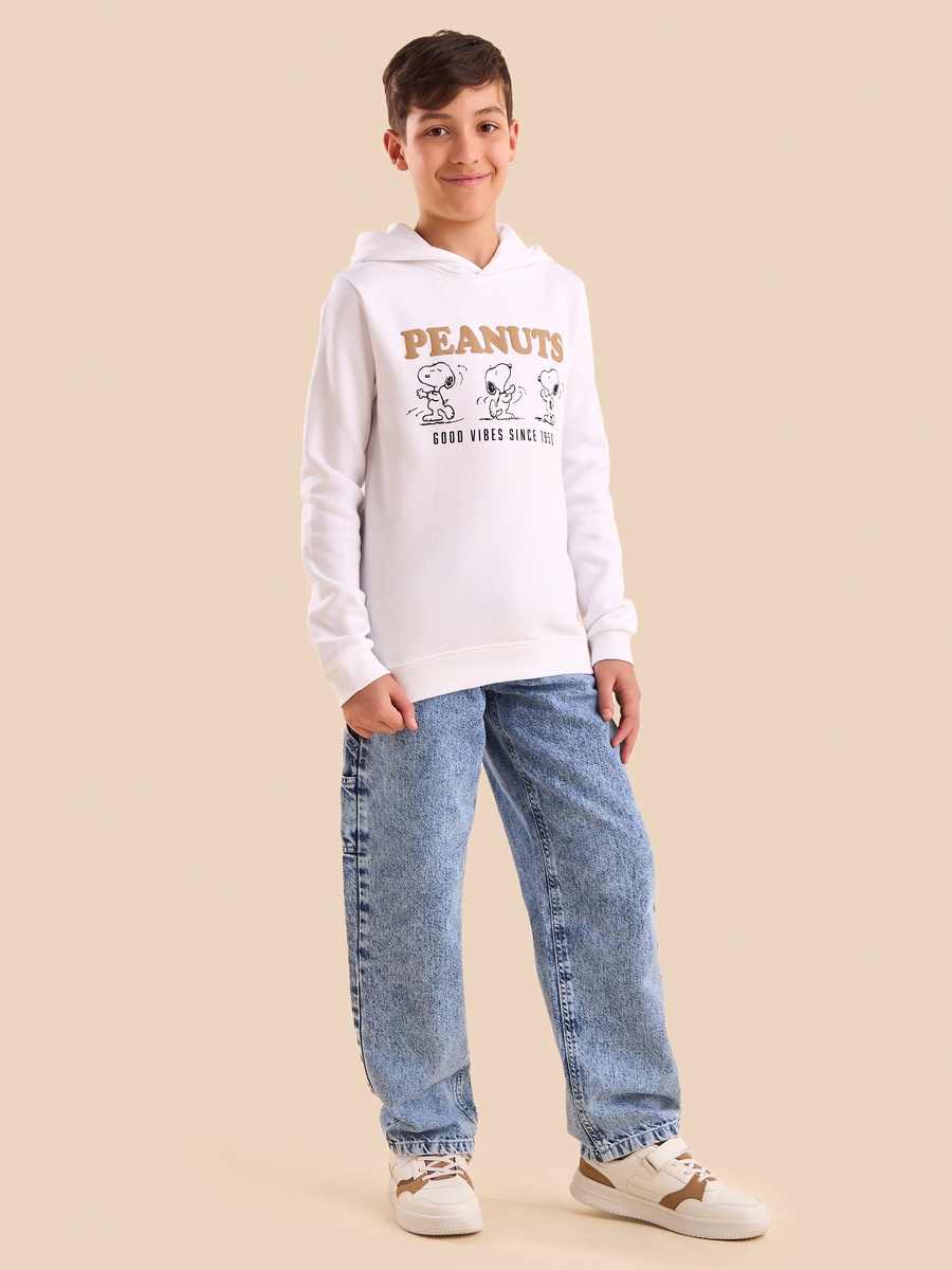 Peanuts Print Hooded Sweatshirt