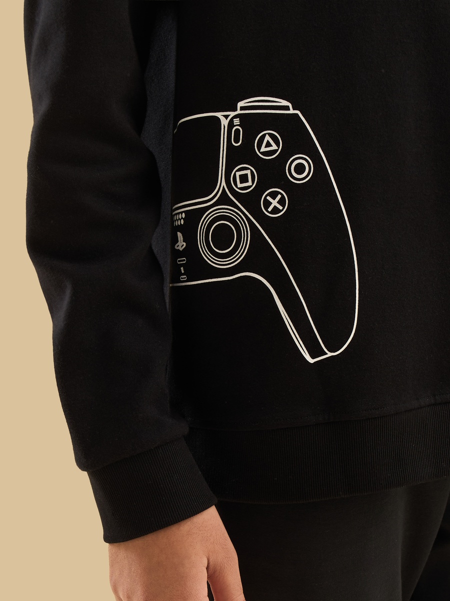 PlayStation Print Hooded Cotton Sweatshirt