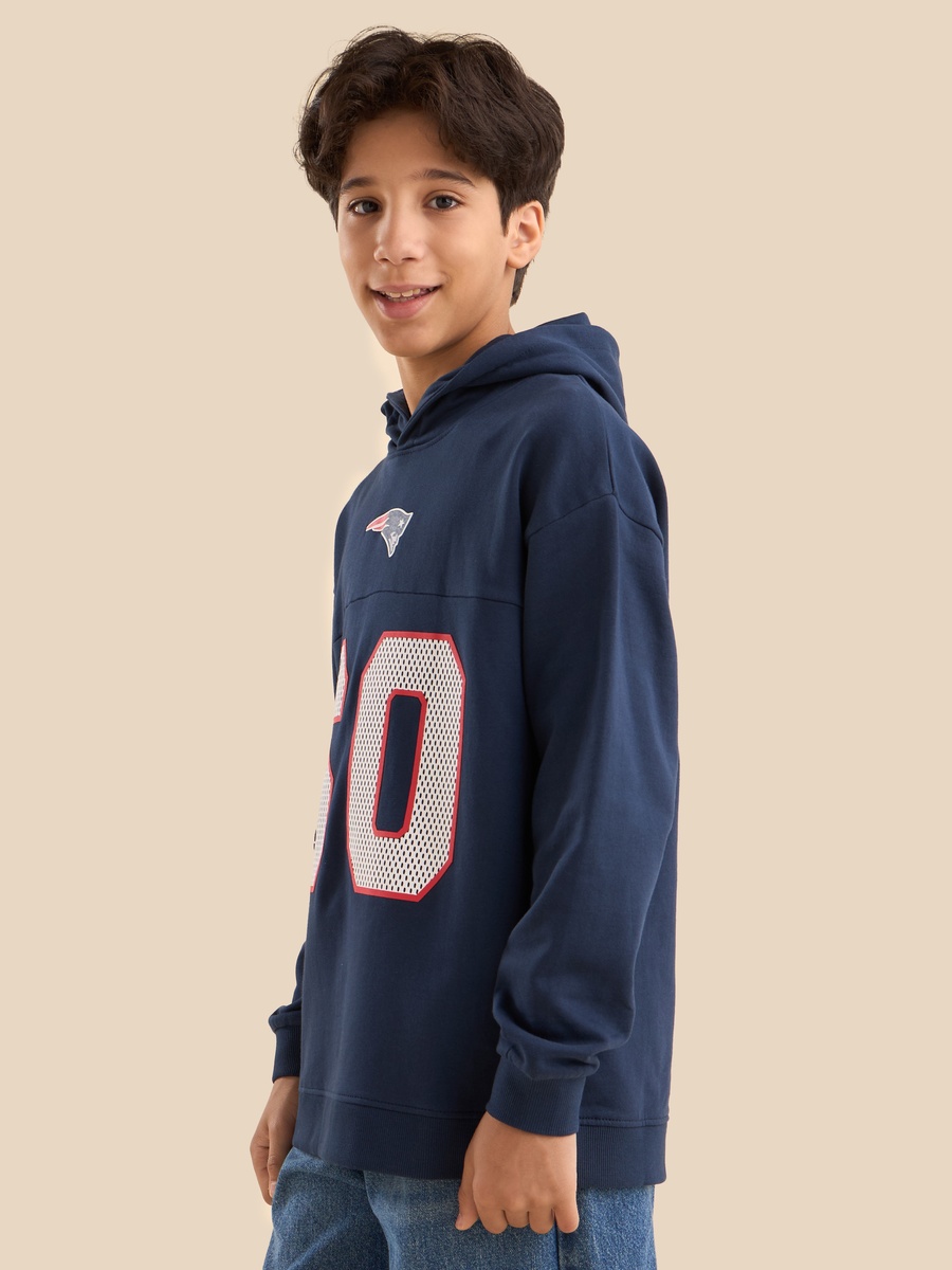 New England Patriots Print Hooded Sweatshirt