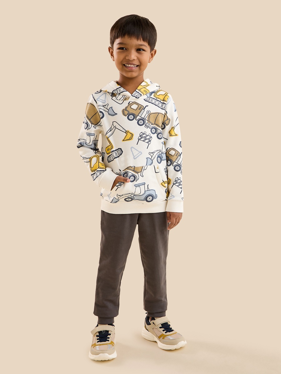Construction Vehicle Print Hoodie