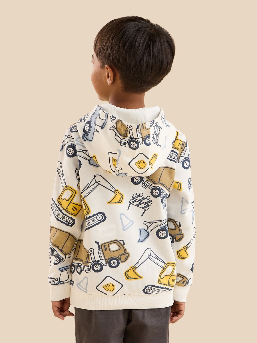 Construction Vehicle Print Hoodie