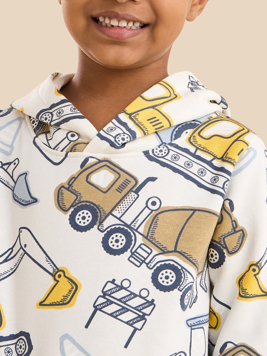 Construction Vehicle Print Hoodie