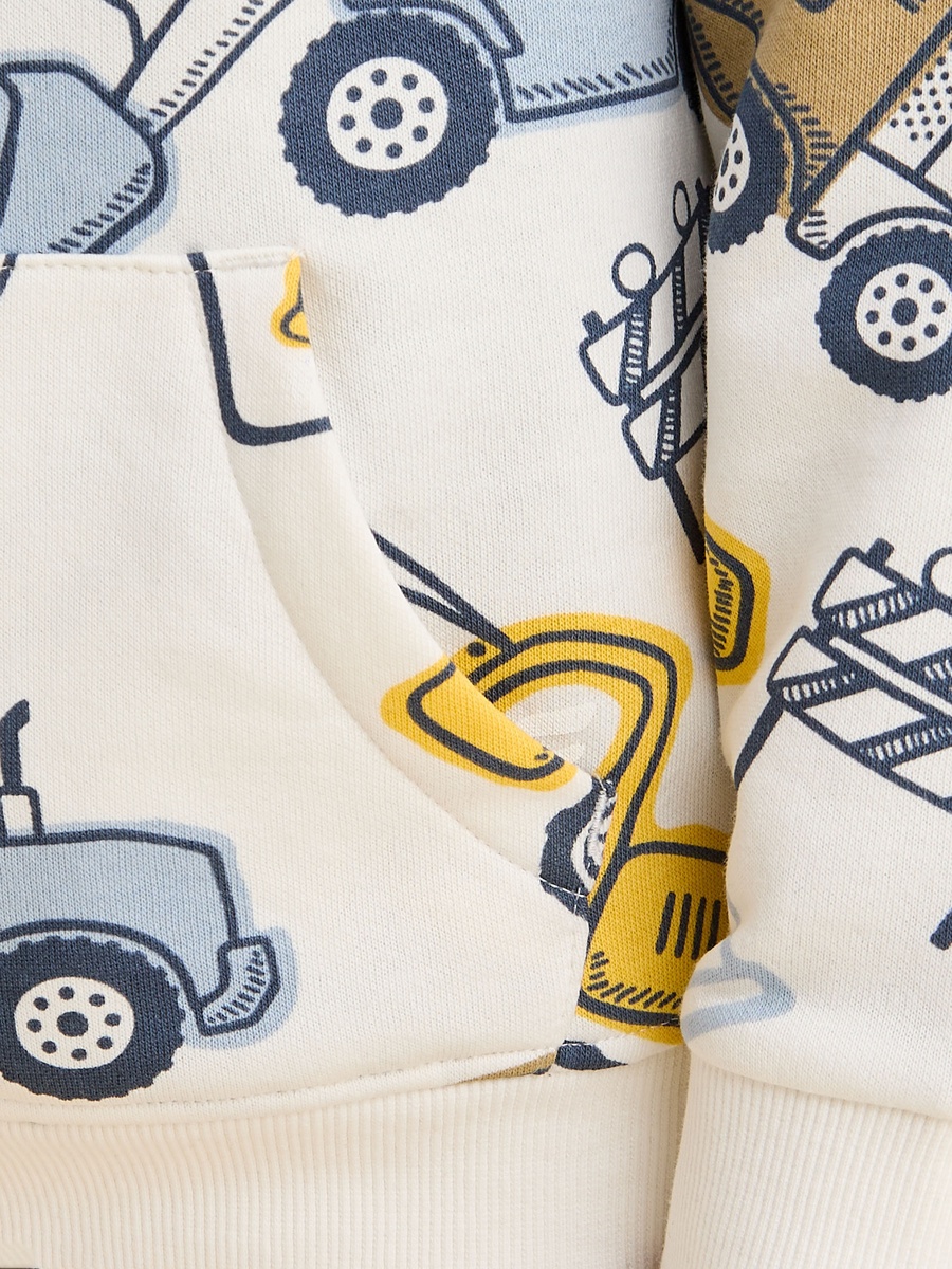 Construction Vehicle Print Hoodie