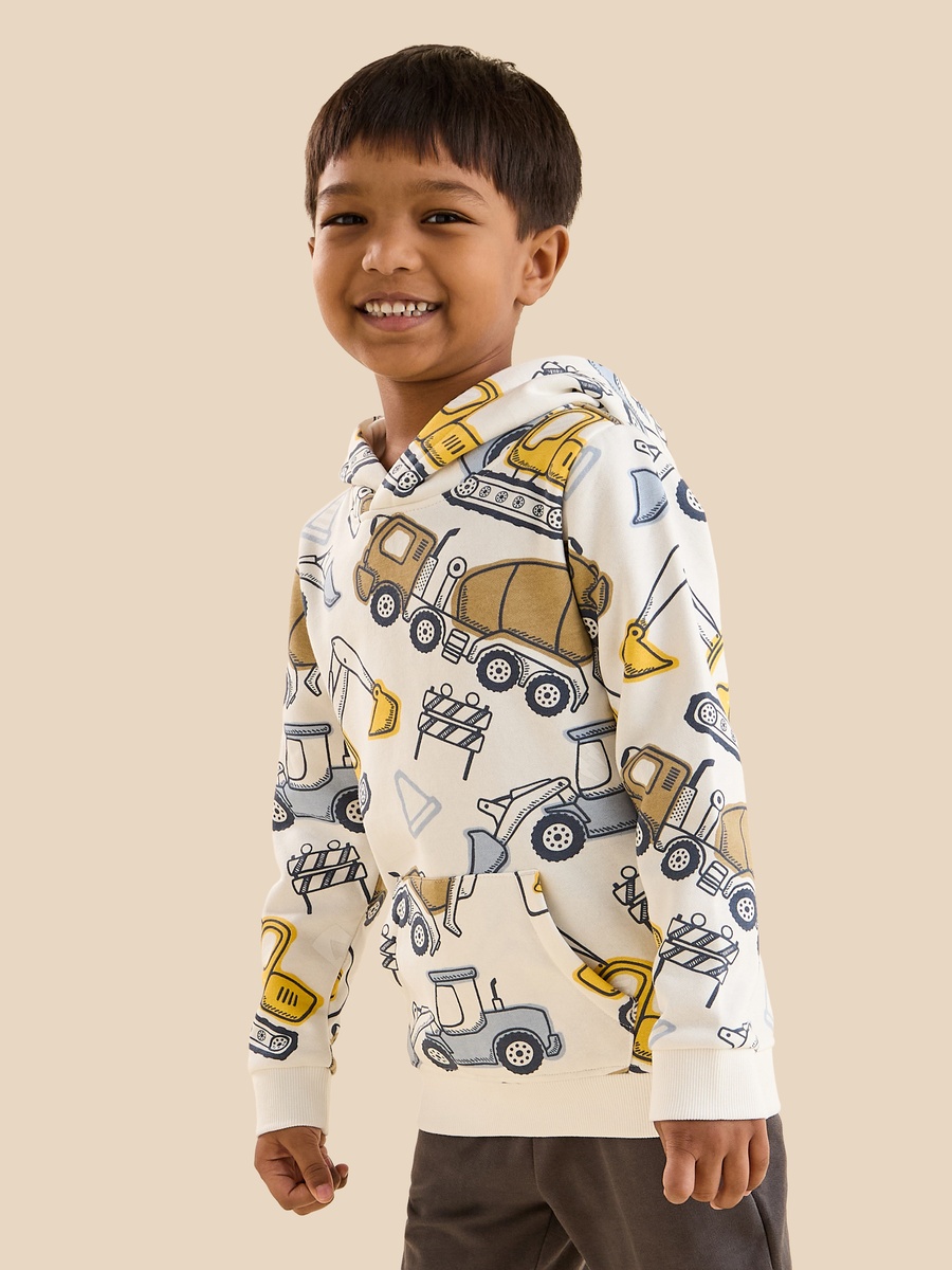 Construction Vehicle Print Hoodie