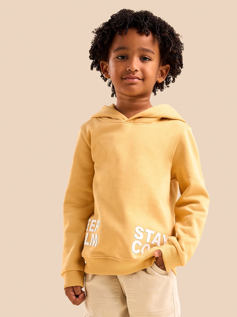 Slogan Print Hooded Sweatshirt