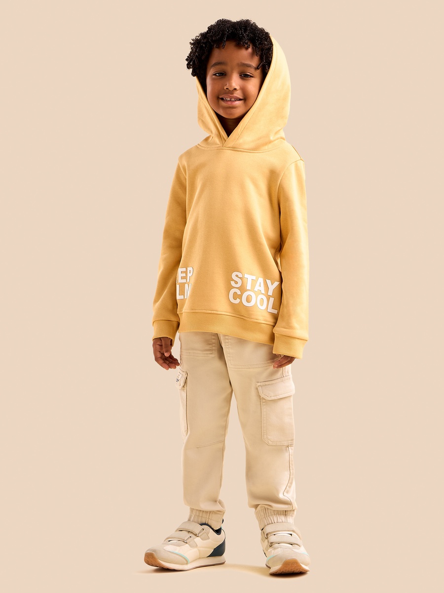 Slogan Print Hooded Sweatshirt
