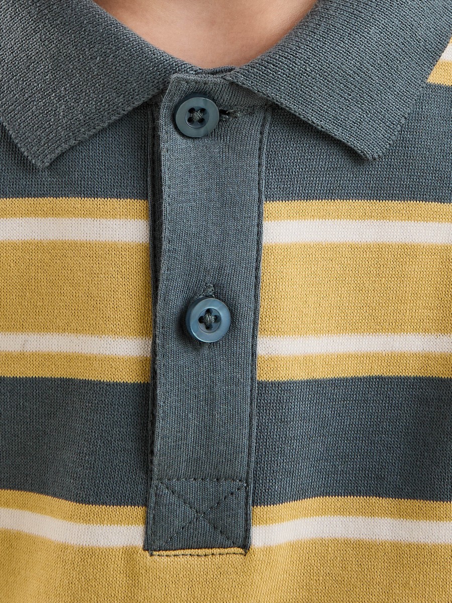 Striped Cotton Polo Sweatshirt
