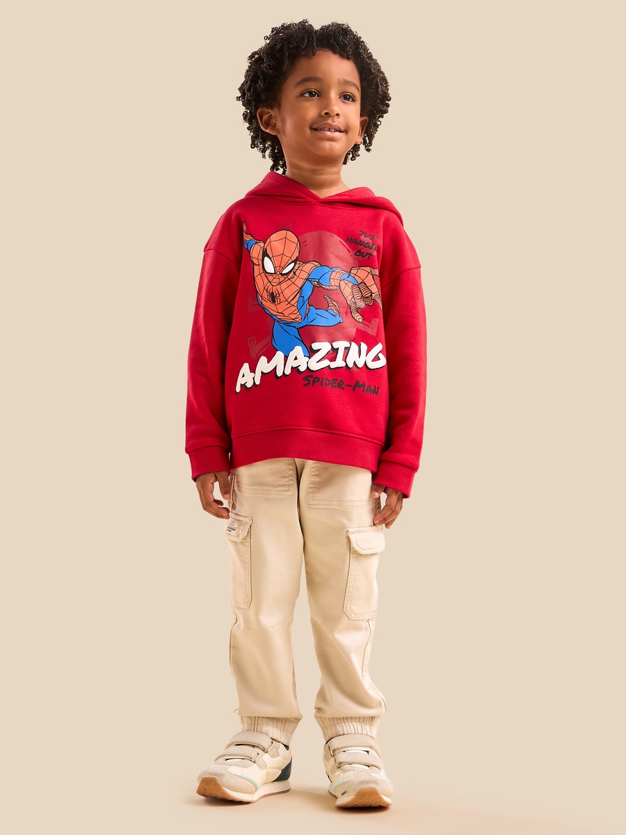 Spider-Man Print Hooded Sweatshirt