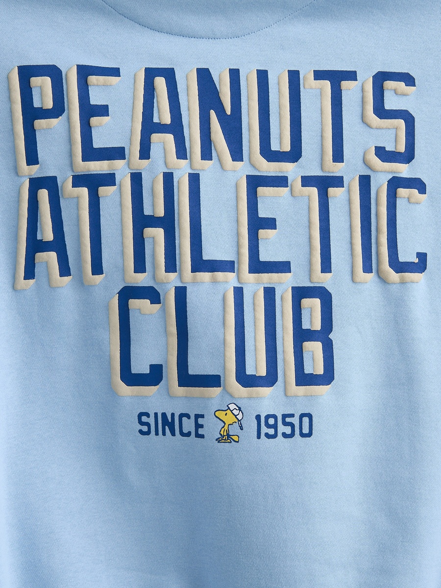 Peanuts Print Oversized Cotton Sweatshirt