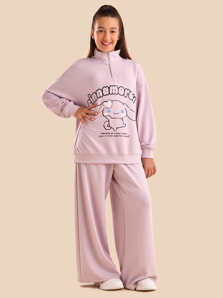 Cinnamoroll Print High Neck Oversized Sweatshirt