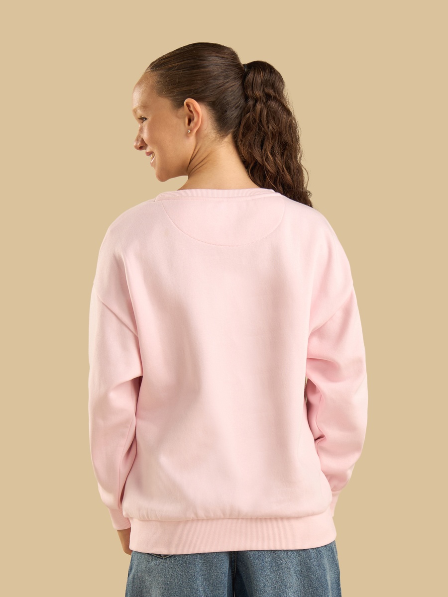 Stitch Print Oversized Sweatshirt