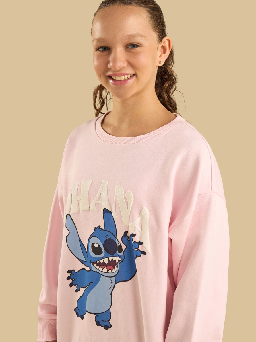 Stitch Print Oversized Sweatshirt