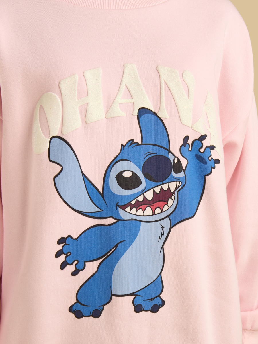Stitch Print Oversized Sweatshirt