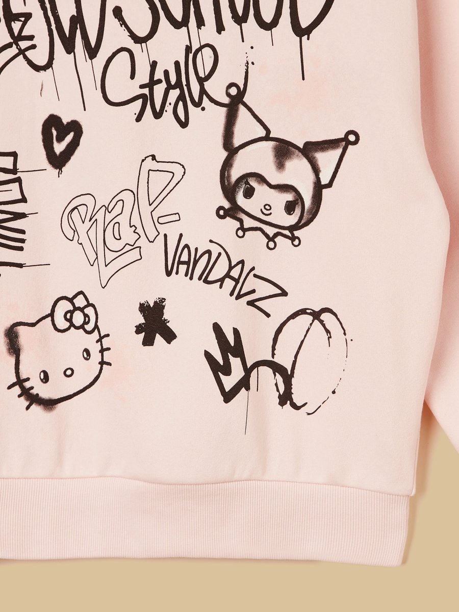 Hello Kitty and Kuromi Print Sweatshirt