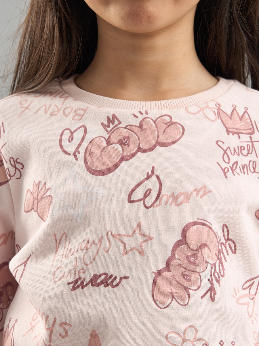 All-Over Graffiti Print Sweatshirt