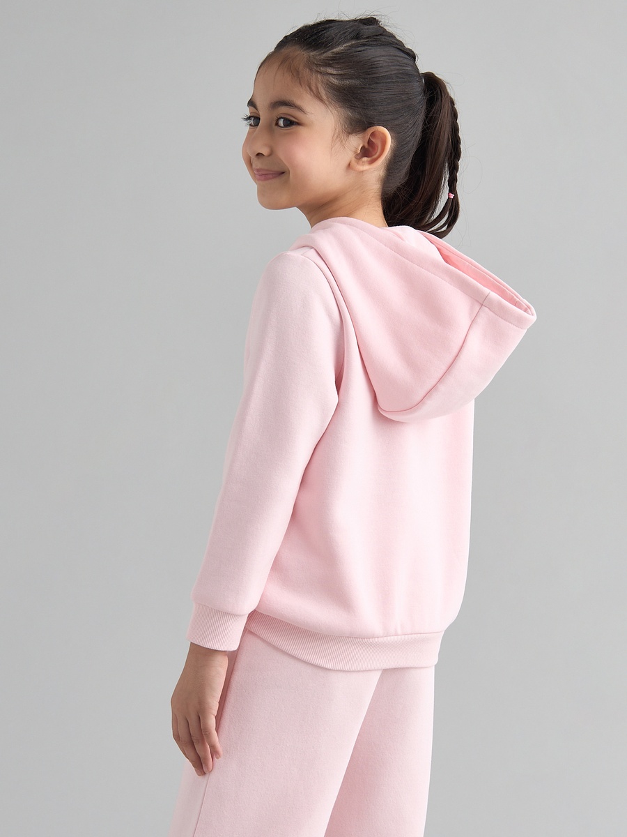 Slogan Embroidered Hooded Sweatshirt