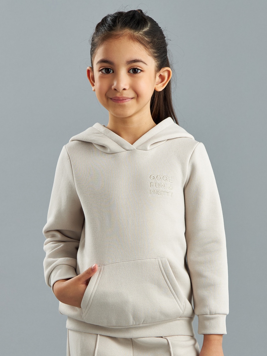 Embroidered Hoodie with Kangaroo Pocket