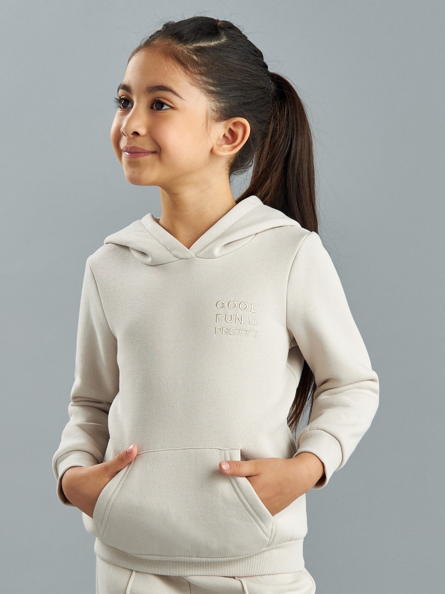Embroidered Hoodie with Kangaroo Pocket