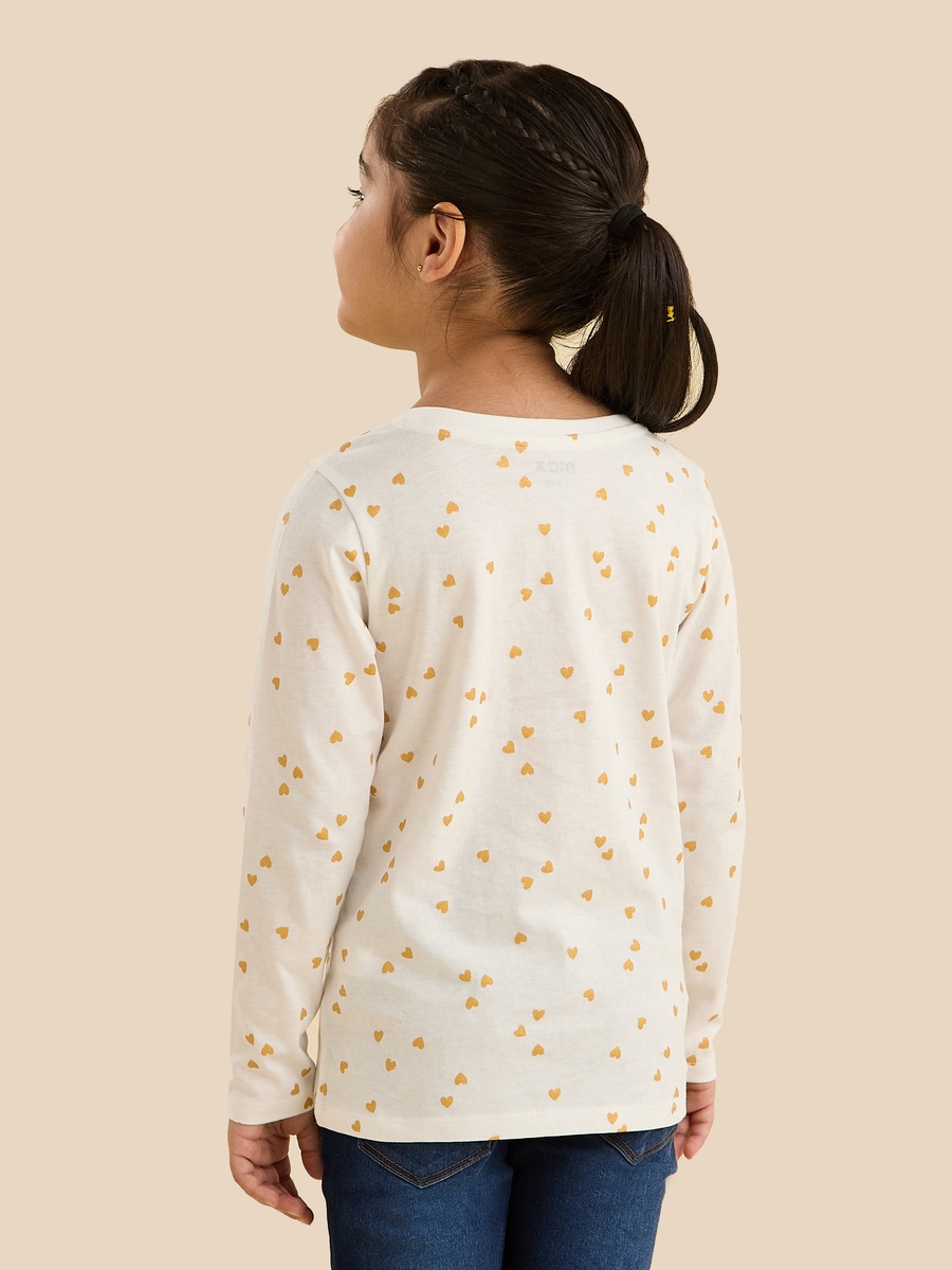 Heart Print Cotton T-Shirt