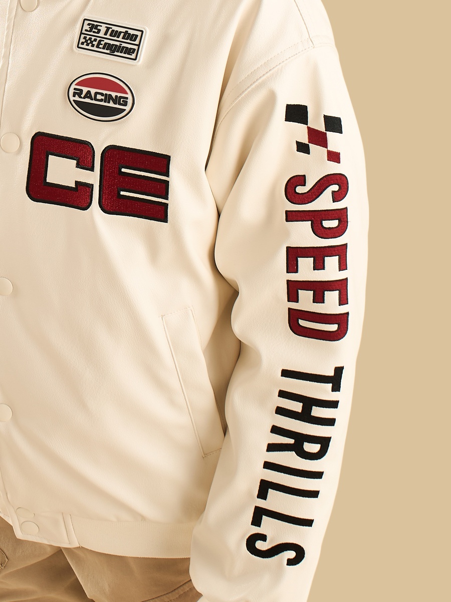Race Pritned Button Front Jacket
