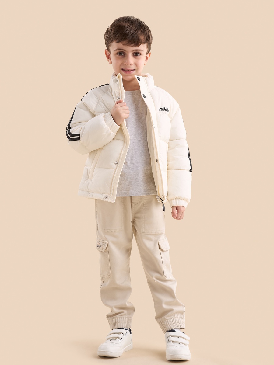Quilted Puffer Jacket with High Neck