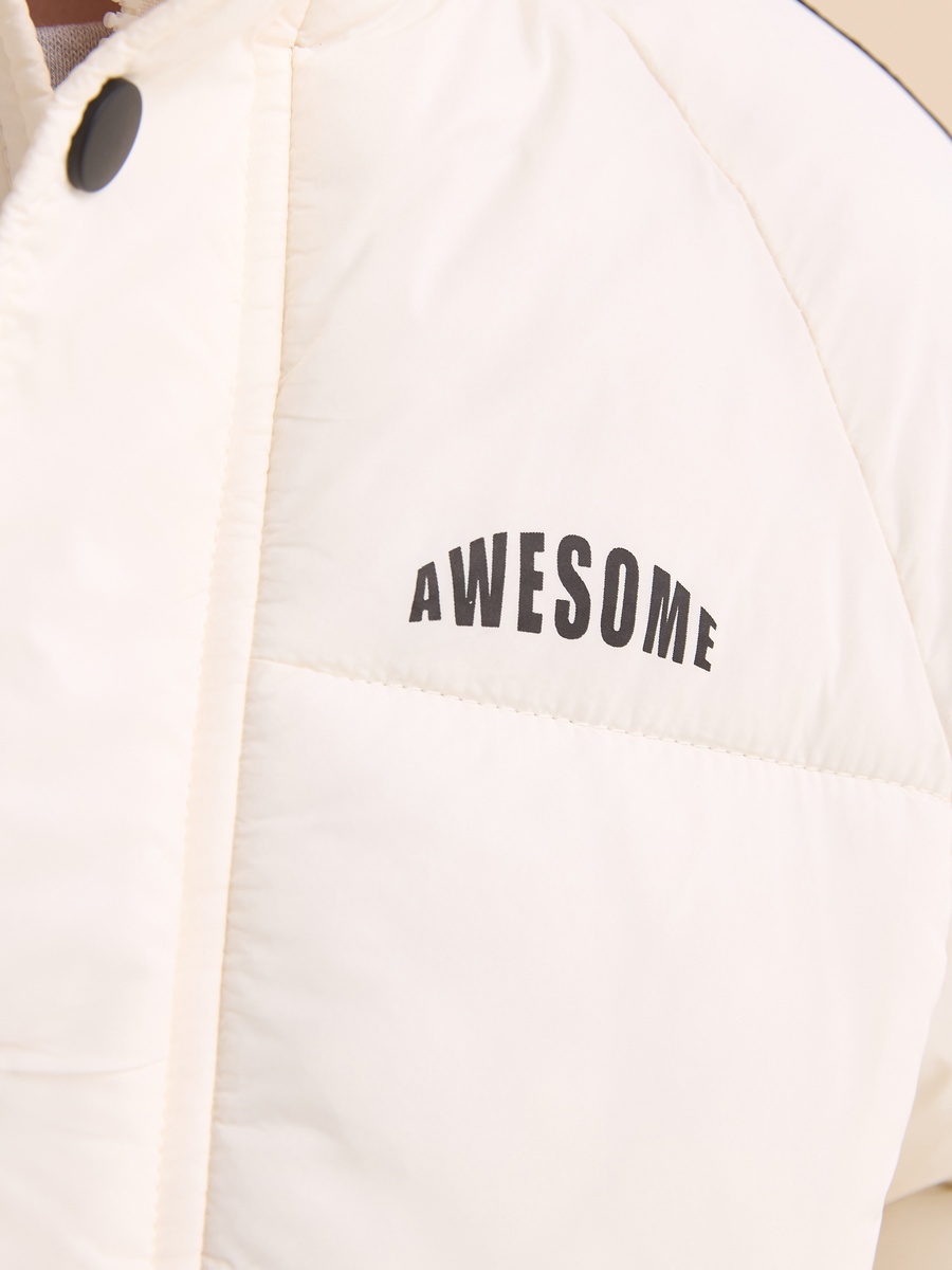 Quilted Puffer Jacket with High Neck
