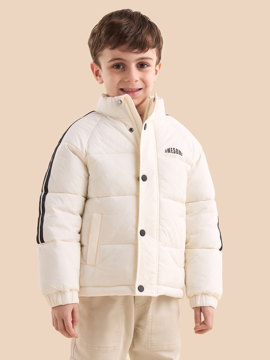 Quilted Puffer Jacket with High Neck