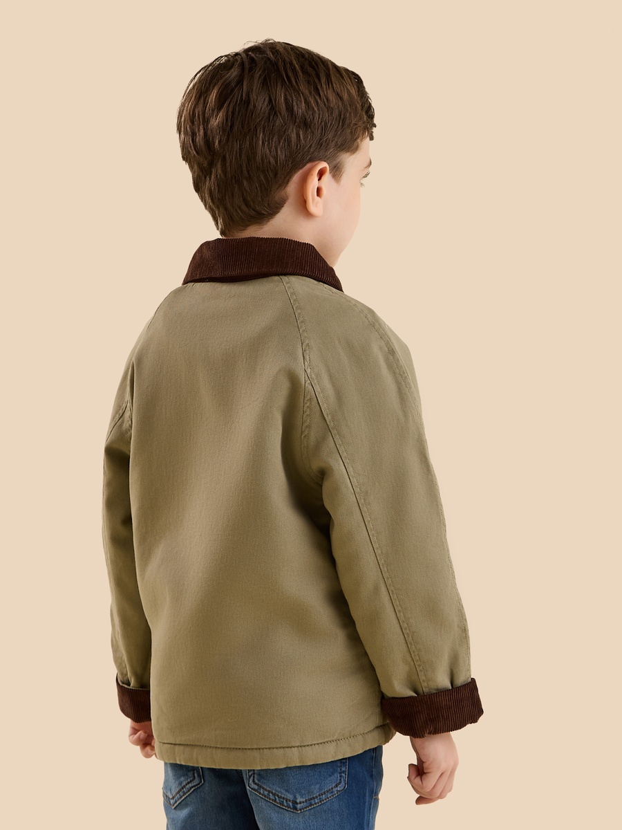 Plain Sherpa Lined Cotton Jacket