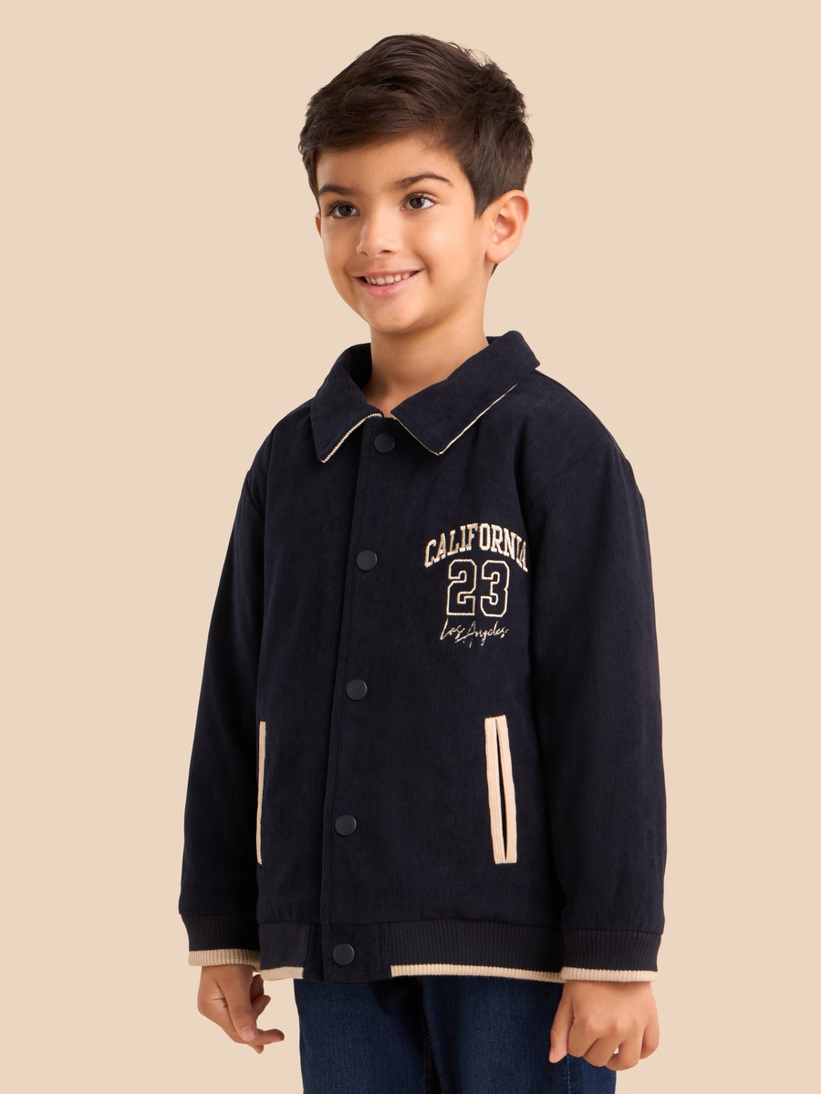Graphic Embroidered Corduroy Jacket