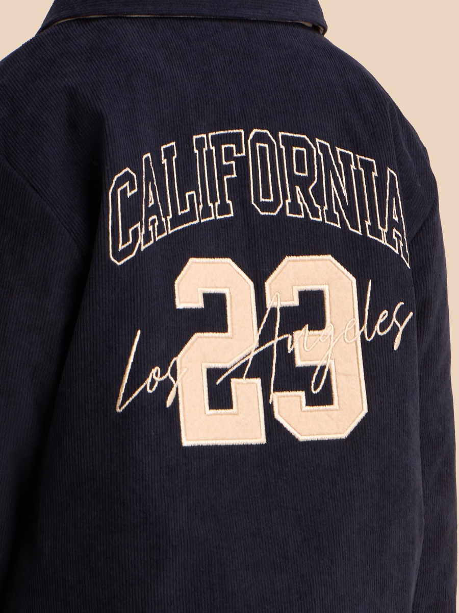 Graphic Embroidered Corduroy Jacket