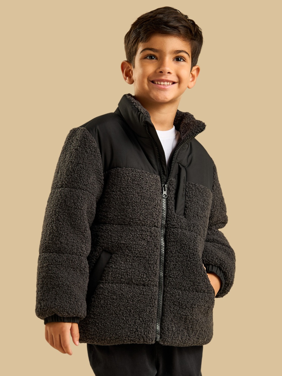 Sherpa Jacket with Zip Closure