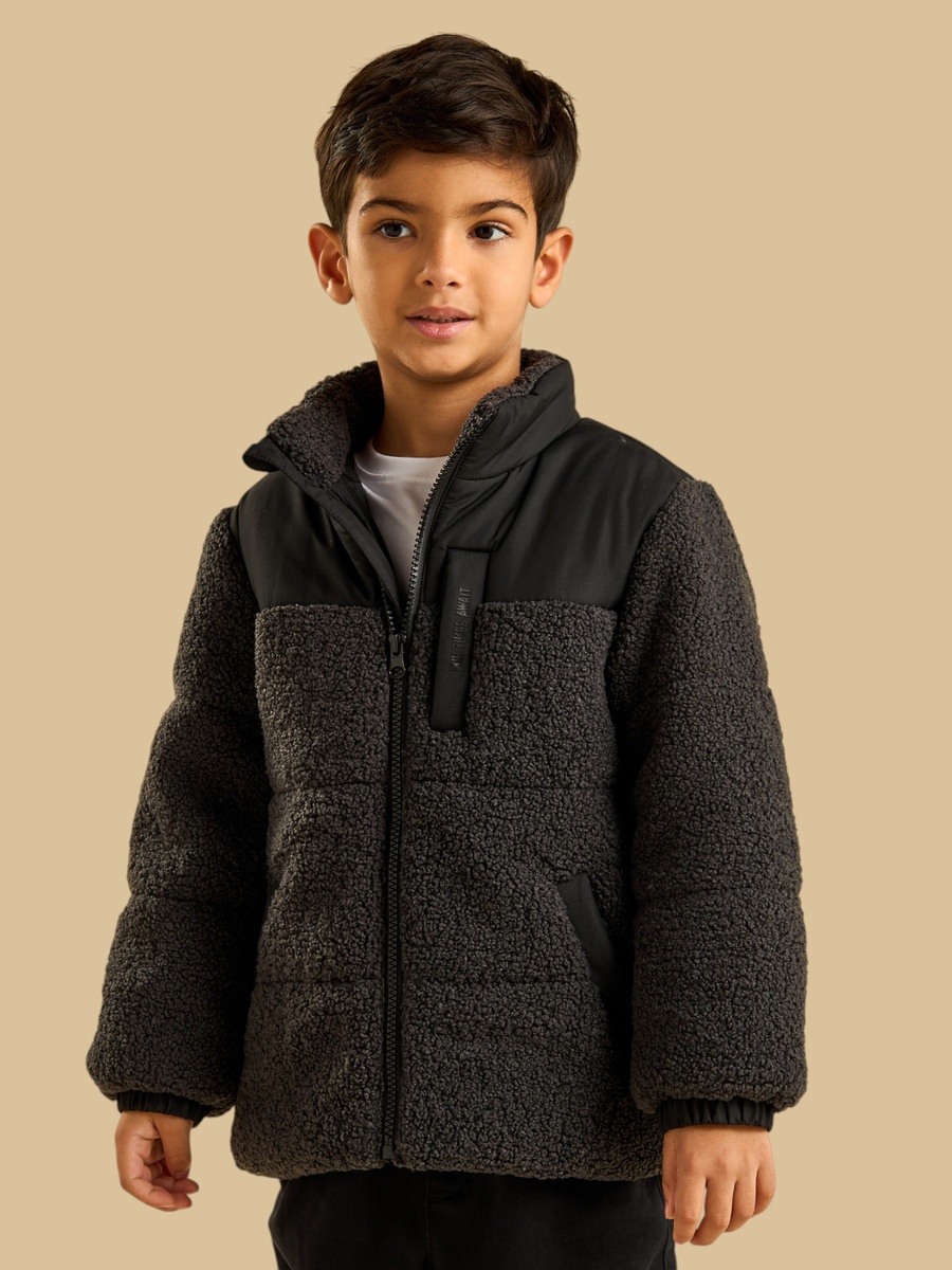 Sherpa Jacket with Zip Closure