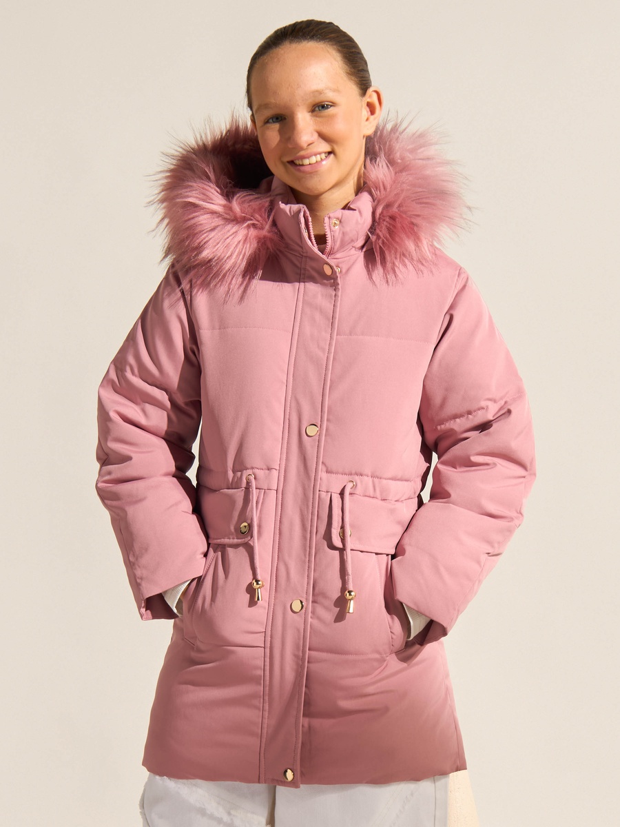 Padded Jacket with Fur Lined Hood