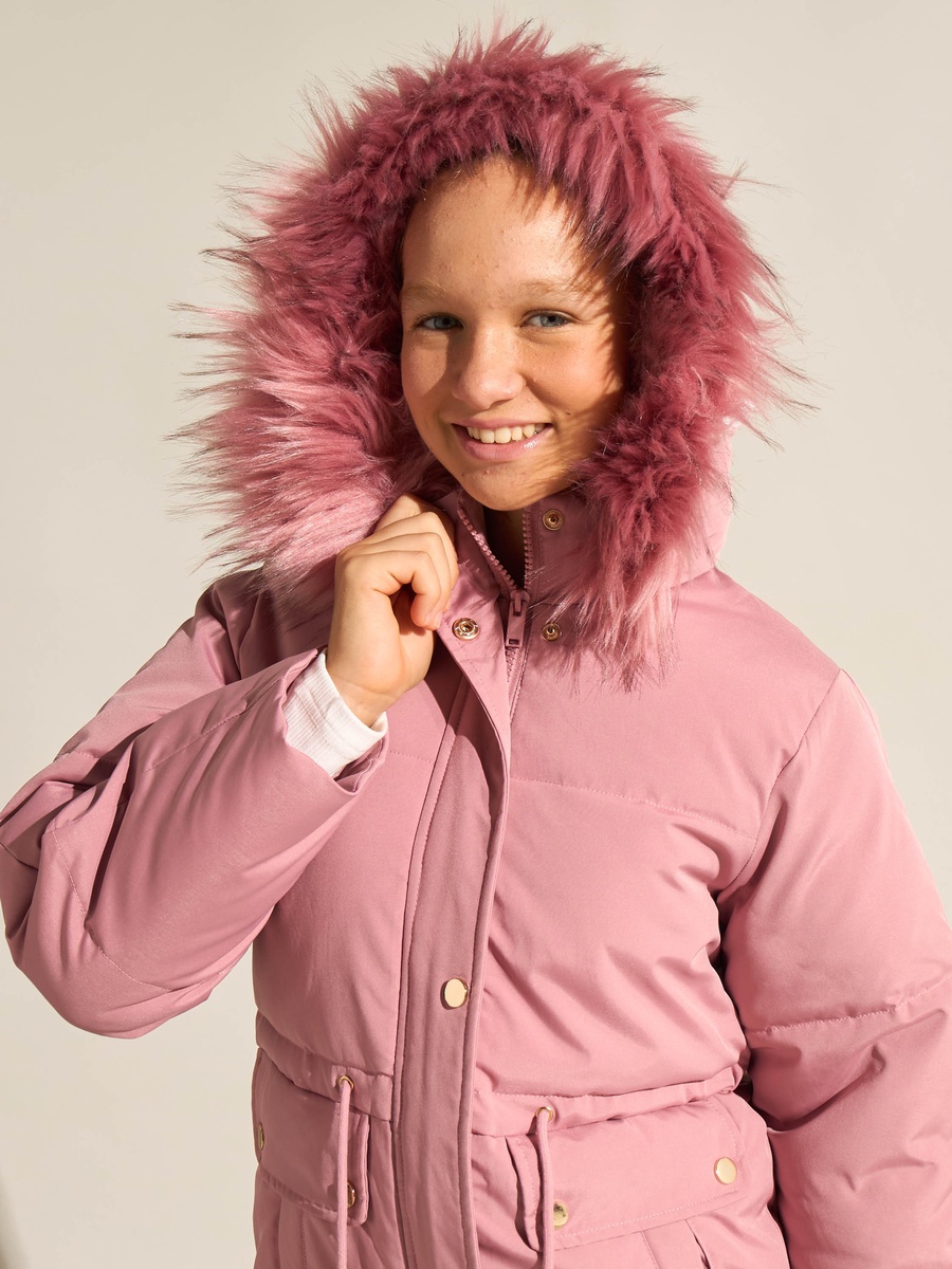 Padded Jacket with Fur Lined Hood
