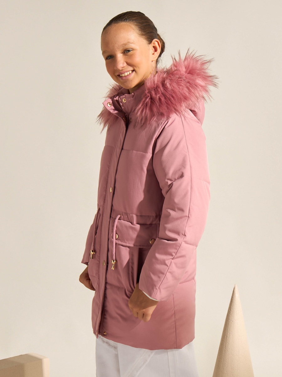 Padded Jacket with Fur Lined Hood