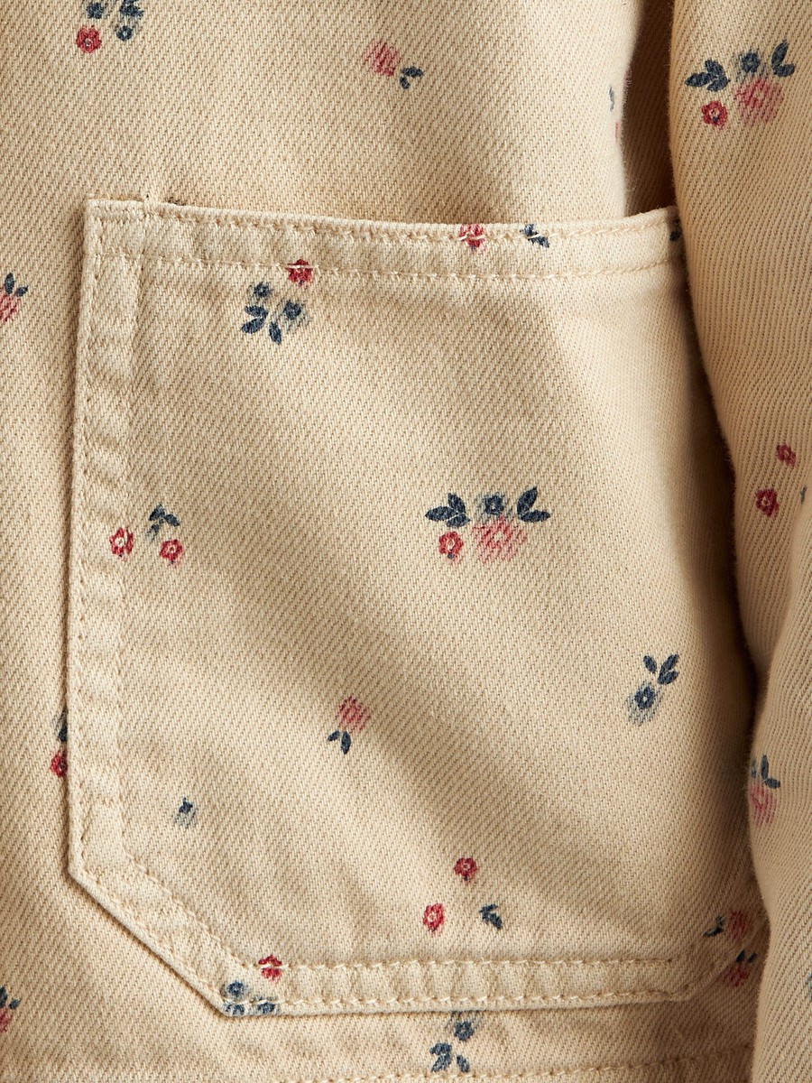 All-Over Floral Print Jacket with Pockets