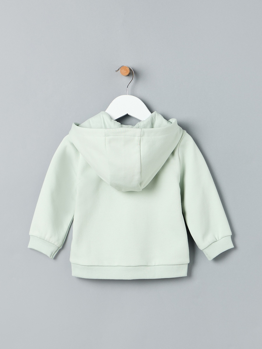 Plain Zip Through Hoodie