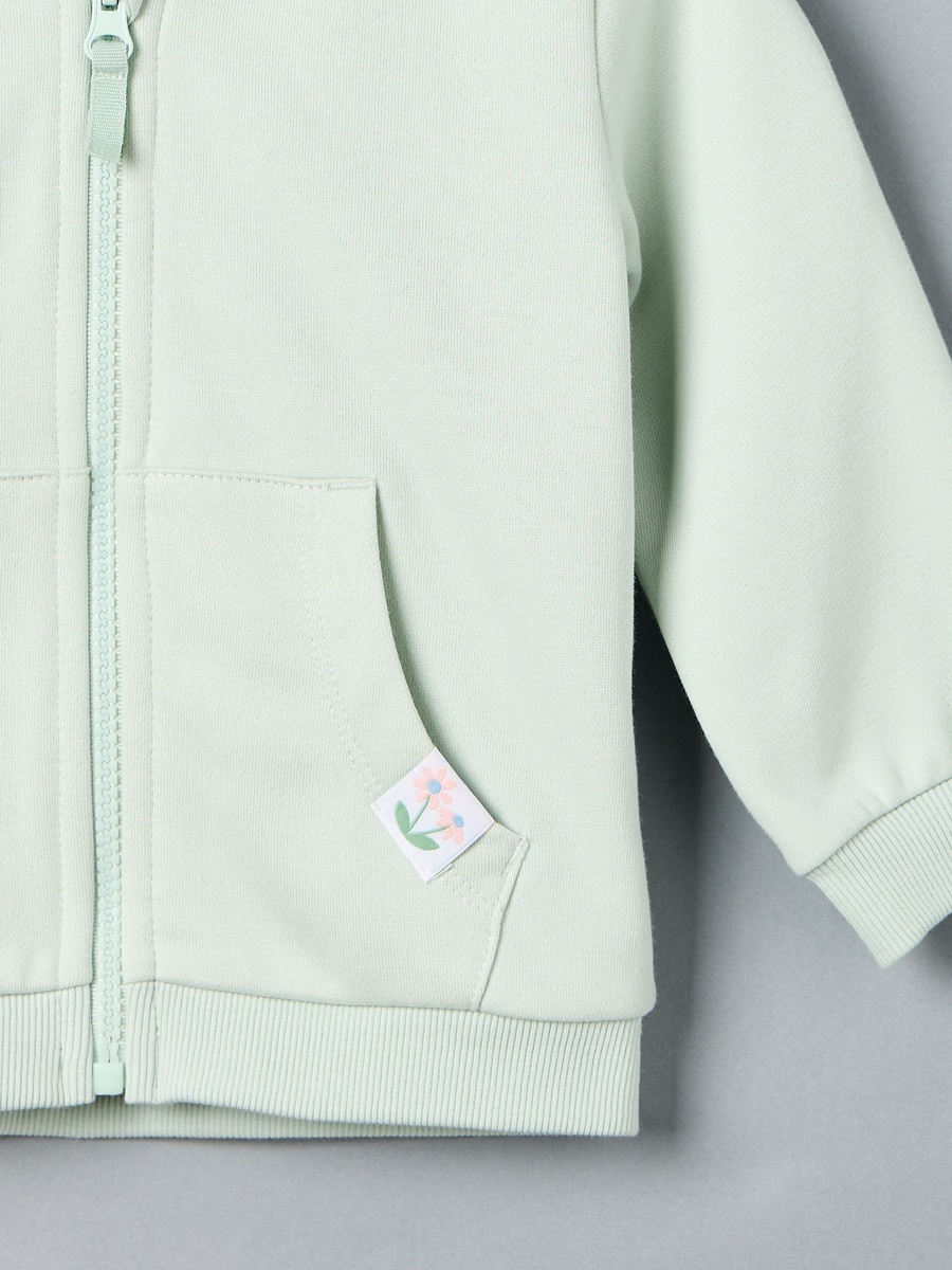 Plain Zip Through Hoodie